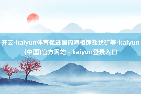 开云·kaiyun体育促进国内海相钾盐找矿等-kaiyun(中国)官方网站 - kaiyun登录入口